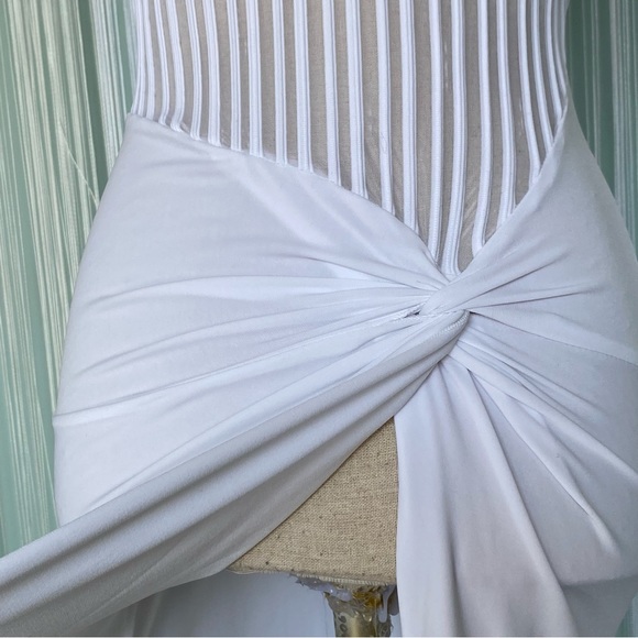 White Sheer Open Back Midi Dress NWT Size Small - Picture 11 of 17